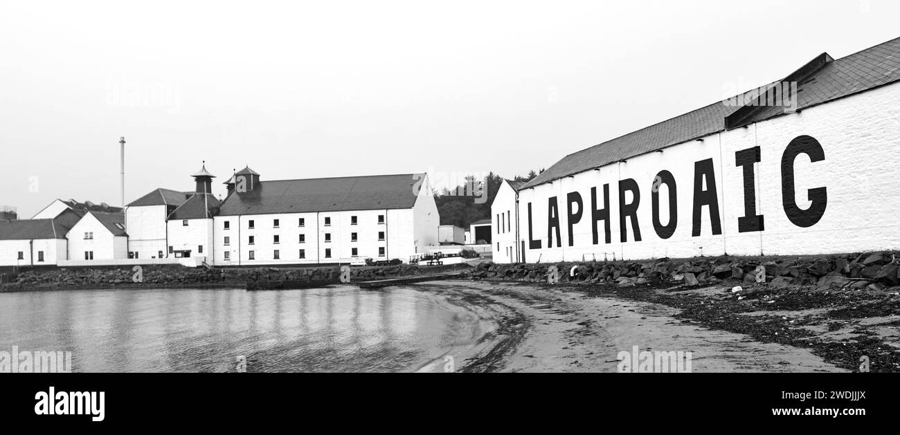 Il Laphroaig è una distilleria di whisky scozzese single malt di Islay, in Scozia Foto Stock