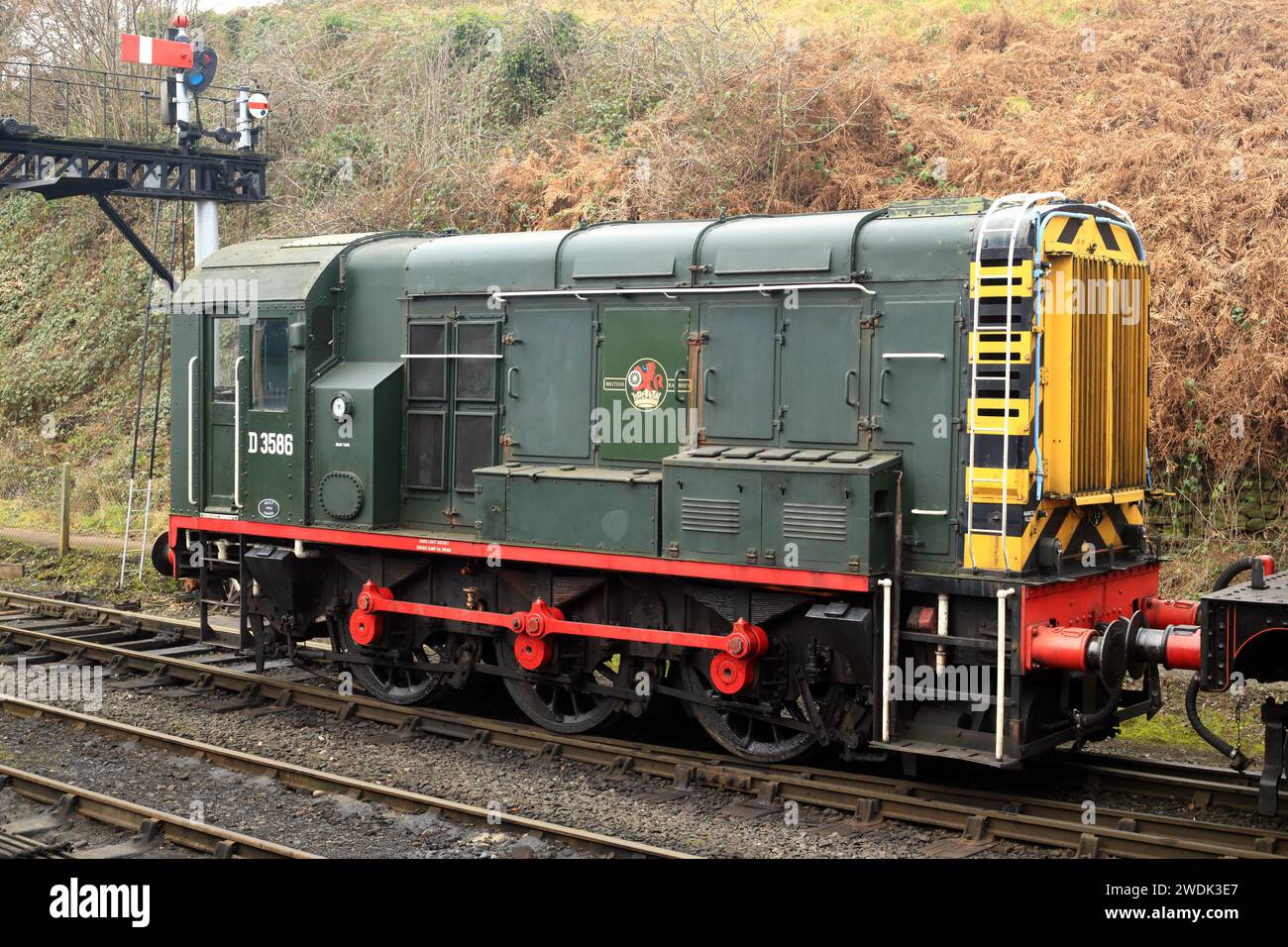 BR classe 08 D3586 alla stazione di Bridgnorth sulla ferrovia della valle di Severn. Foto Stock