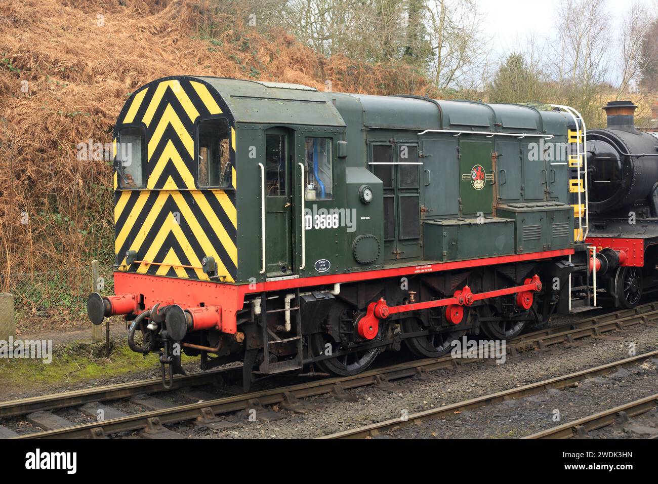 BR classe 08 D3586 alla stazione di Bridgnorth sulla ferrovia della valle di Severn. Foto Stock