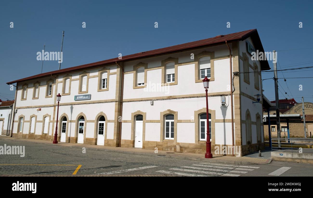 La stazione ferroviaria di Haro, la Rioja, Spagna. Foto Stock