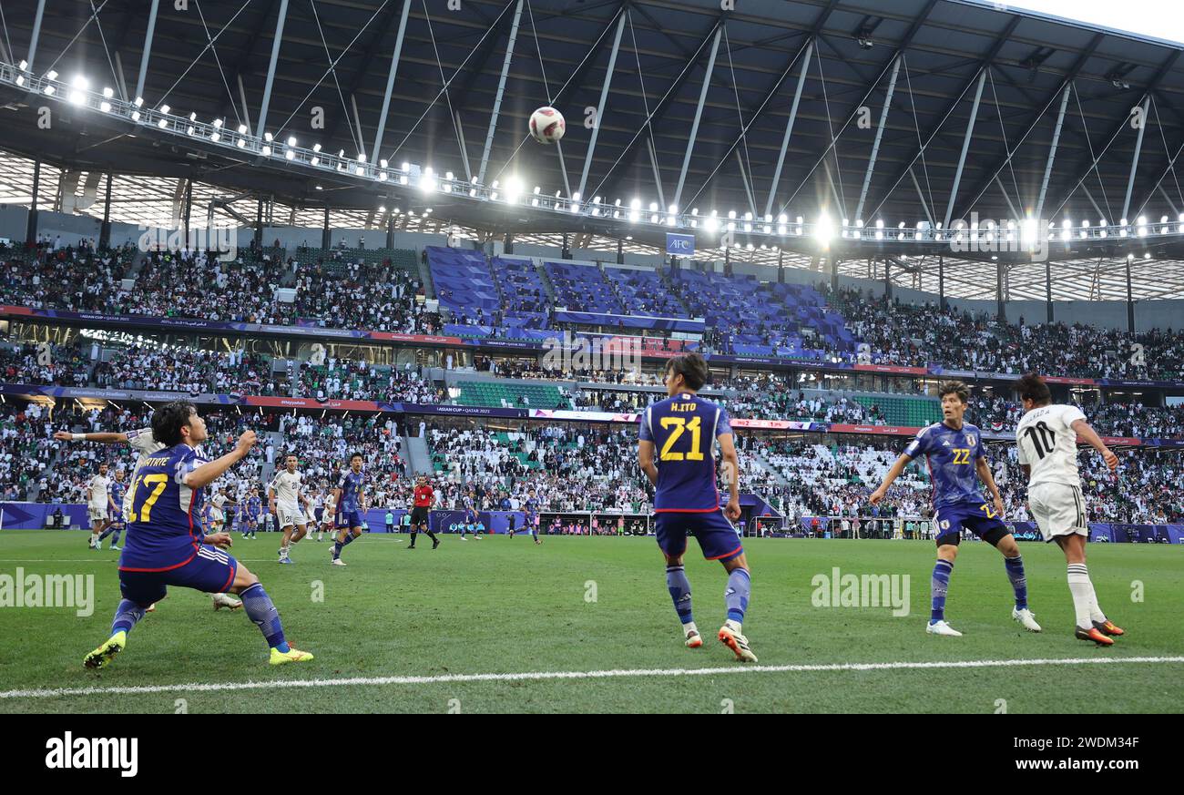 Qatar, al Rayyan 19 gennaio 2024 - una visione generale dello stadio durante la partita tra Iraq e Giappone nella fase a gironi della AFC Asia Cup a educati Foto Stock