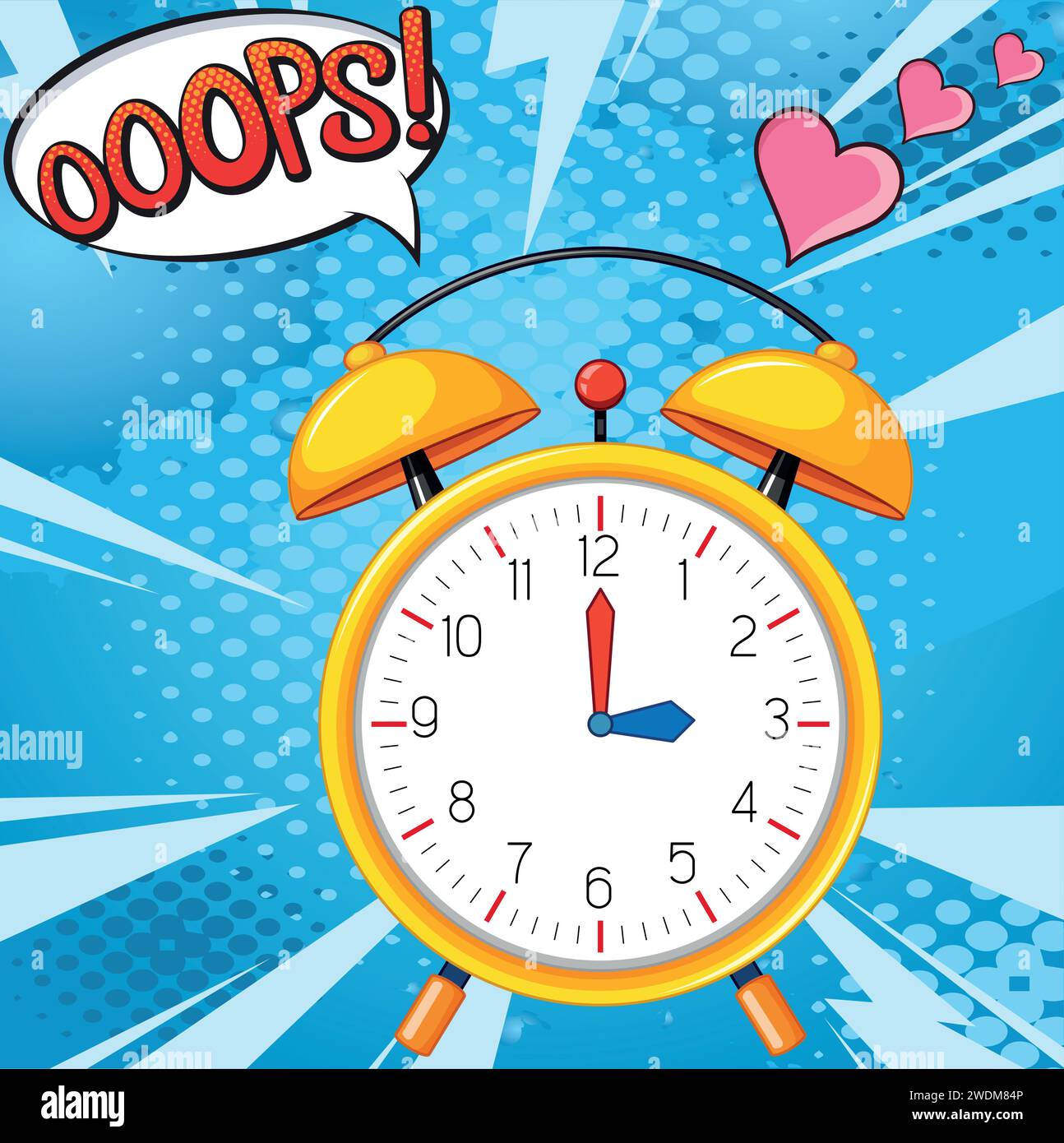 orologio immagine vettoriale di progettazione pop art Illustrazione Vettoriale