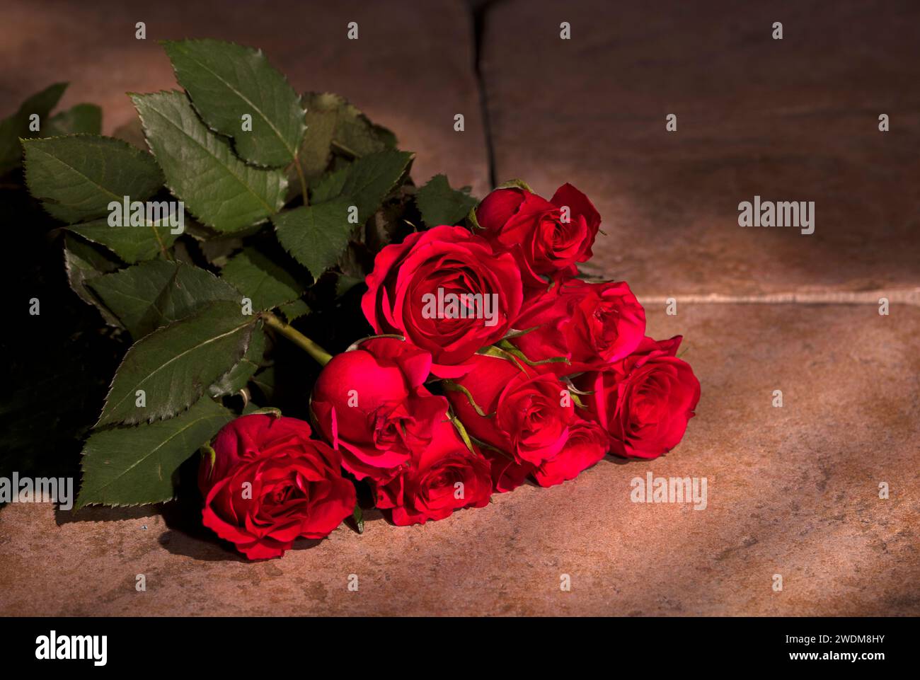 Mazzo di rose rosse Foto Stock