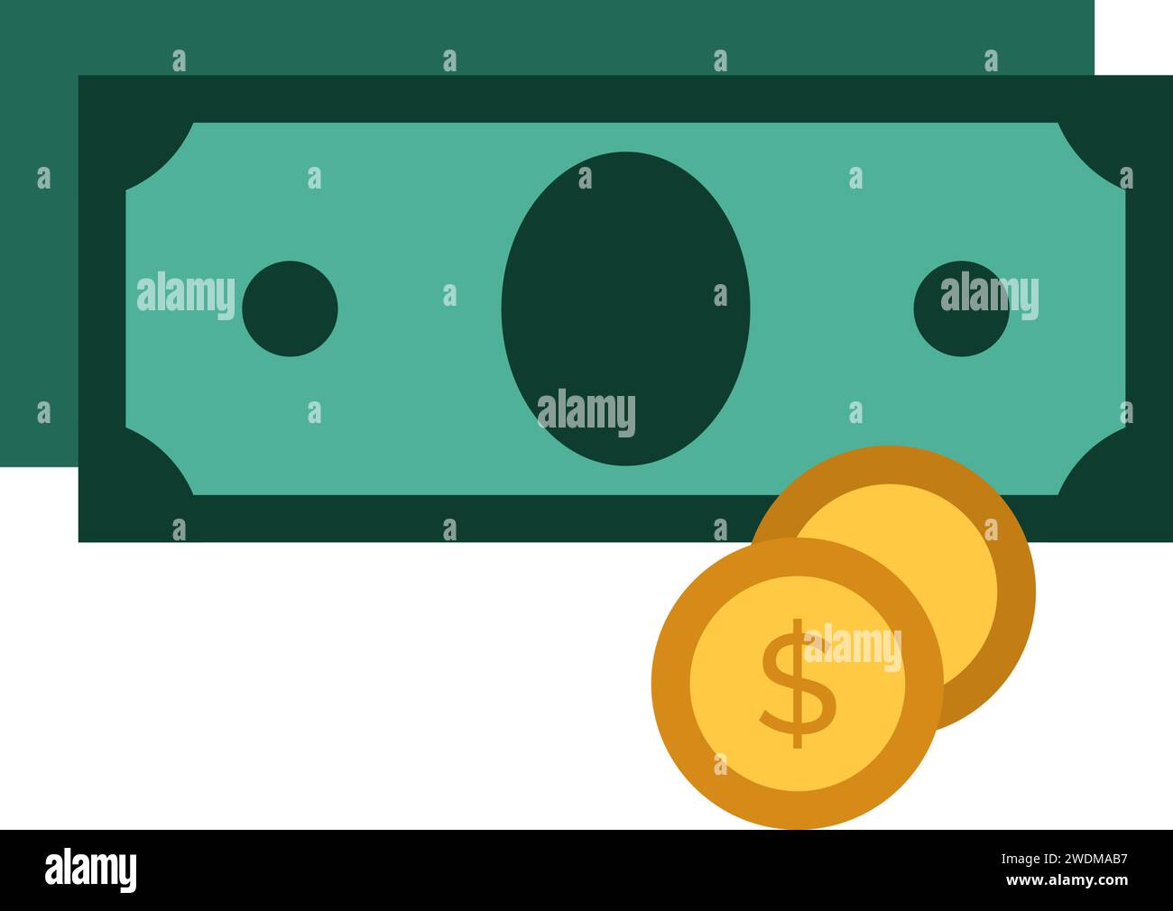 Denaro contante, pagamenti e investimenti, icona isolata Illustrazione Vettoriale