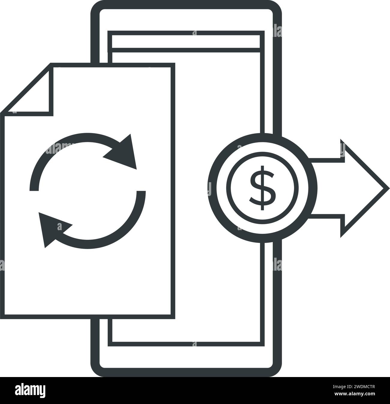 Icona di addebito diretto sul conto bancario Illustrazione Vettoriale