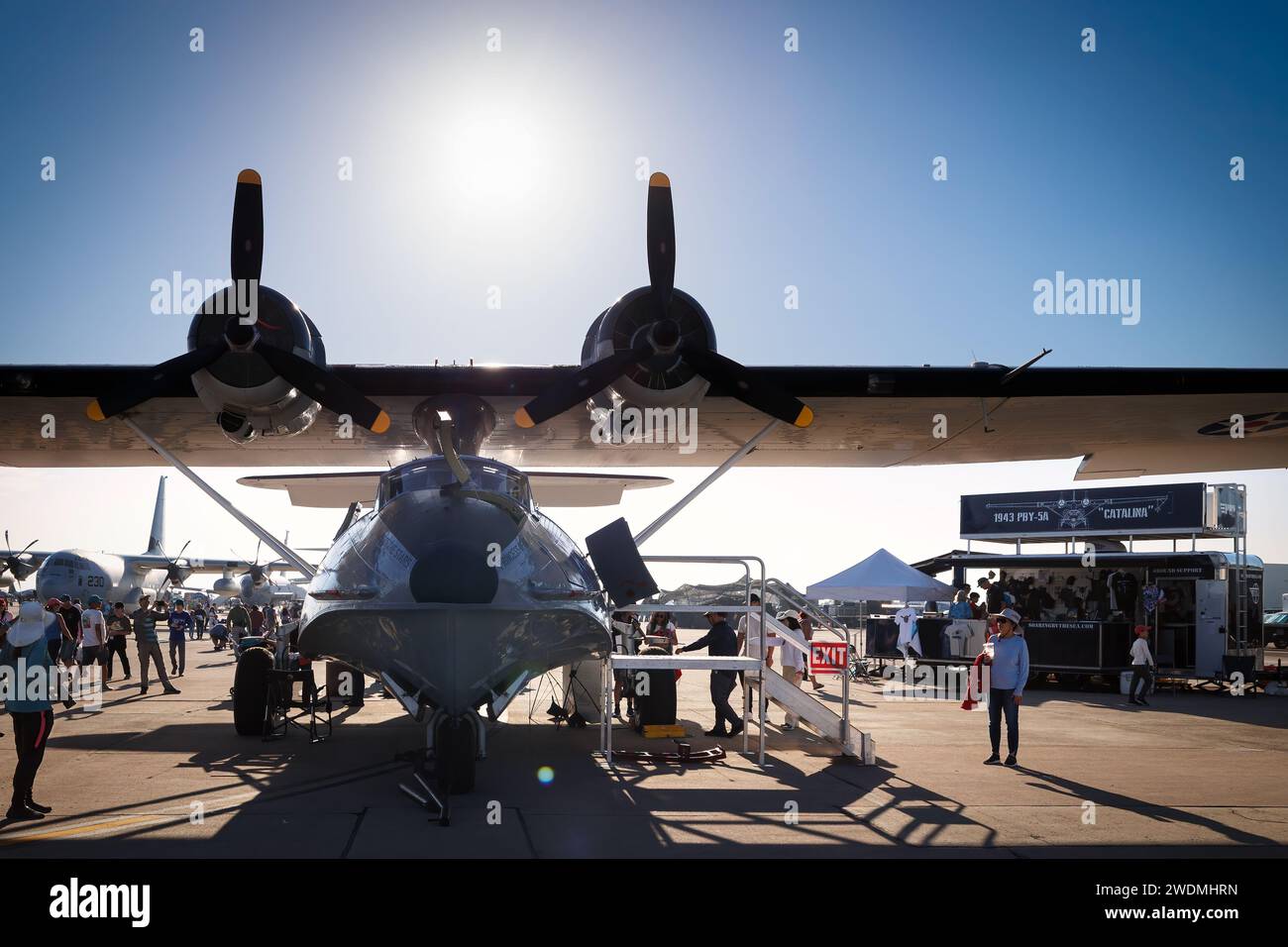 Un PBY Catalina della seconda guerra mondiale, o Consolidated Model 28, idrovolante o aereo anfibio e uno degli idrovolanti più utilizzati della seconda guerra mondiale. Foto Stock