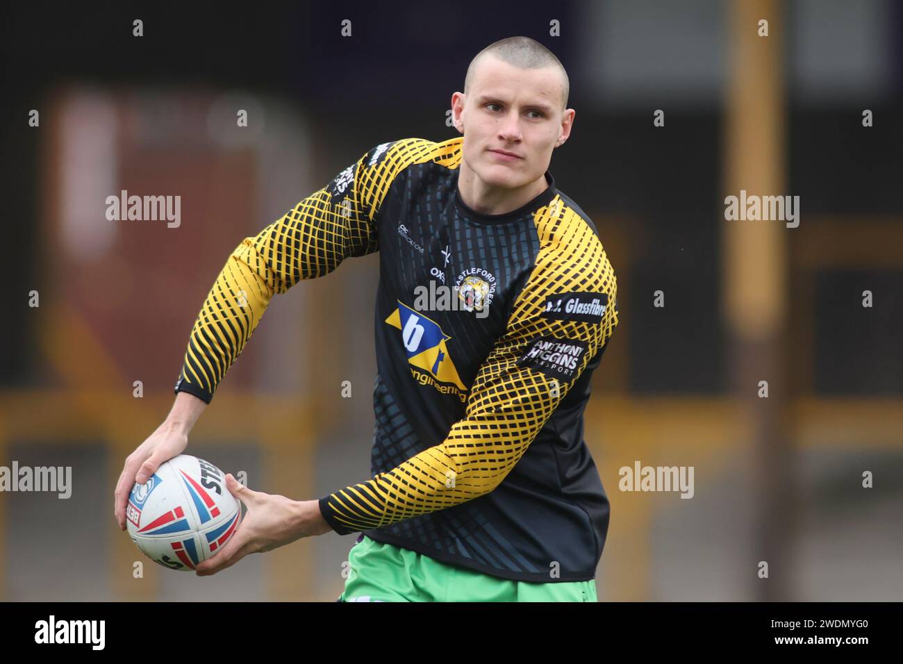 Castleford, Regno Unito. 21 gennaio 2024. Wheldon Road, Castleford, West Yorkshire, 21 gennaio 2024 2024 Pre-Season Friendly Castleford Tigers vs London Broncos Innes Senior di Castleford Tigers Credit: Touchlinepics/Alamy Live News Foto Stock