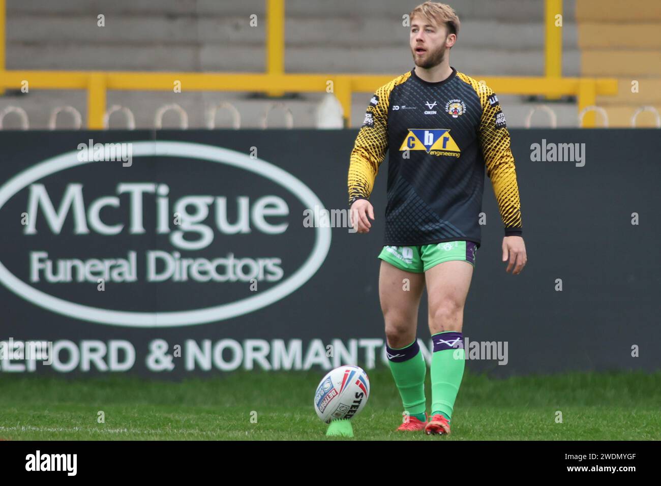 Castleford, Regno Unito. 21 gennaio 2024. Wheldon Road, Castleford, West Yorkshire, 21 gennaio 2024 2024 Pre-Season Friendly Castleford Tigers vs London Broncos Danny Richardson di Castleford Tigers Credit: Touchlinepics/Alamy Live News Foto Stock