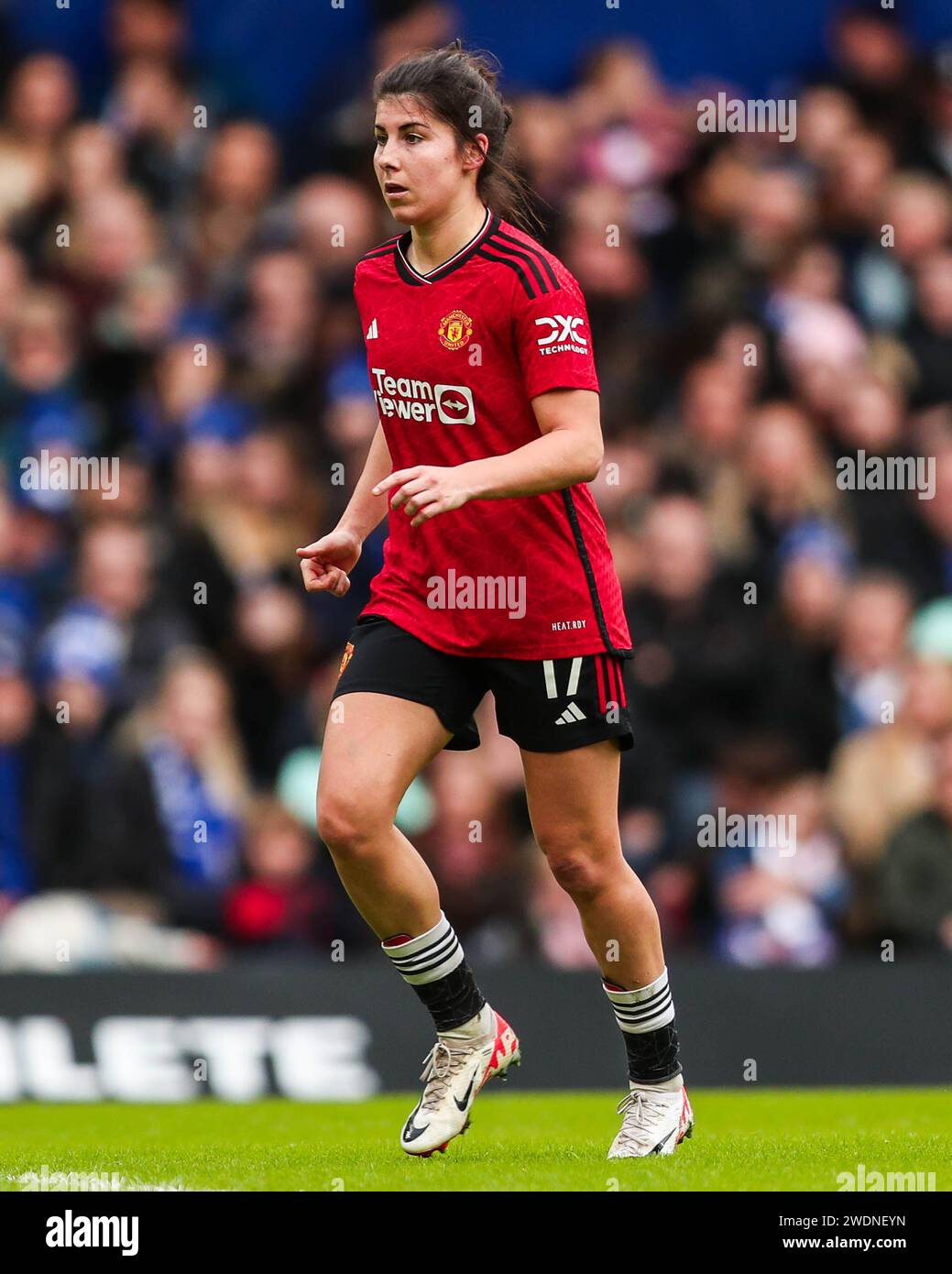 Londra, Inghilterra, Regno Unito il 21 gennaio 2024. Lucia Garcia del Manchester United in azione durante la partita Chelsea Women contro Manchester United Women Barclays Women's Super League a Stamford Bridge, Londra, Inghilterra, Regno Unito il 21 gennaio 2024 Credit: Every Second Media/Alamy Live News Foto Stock