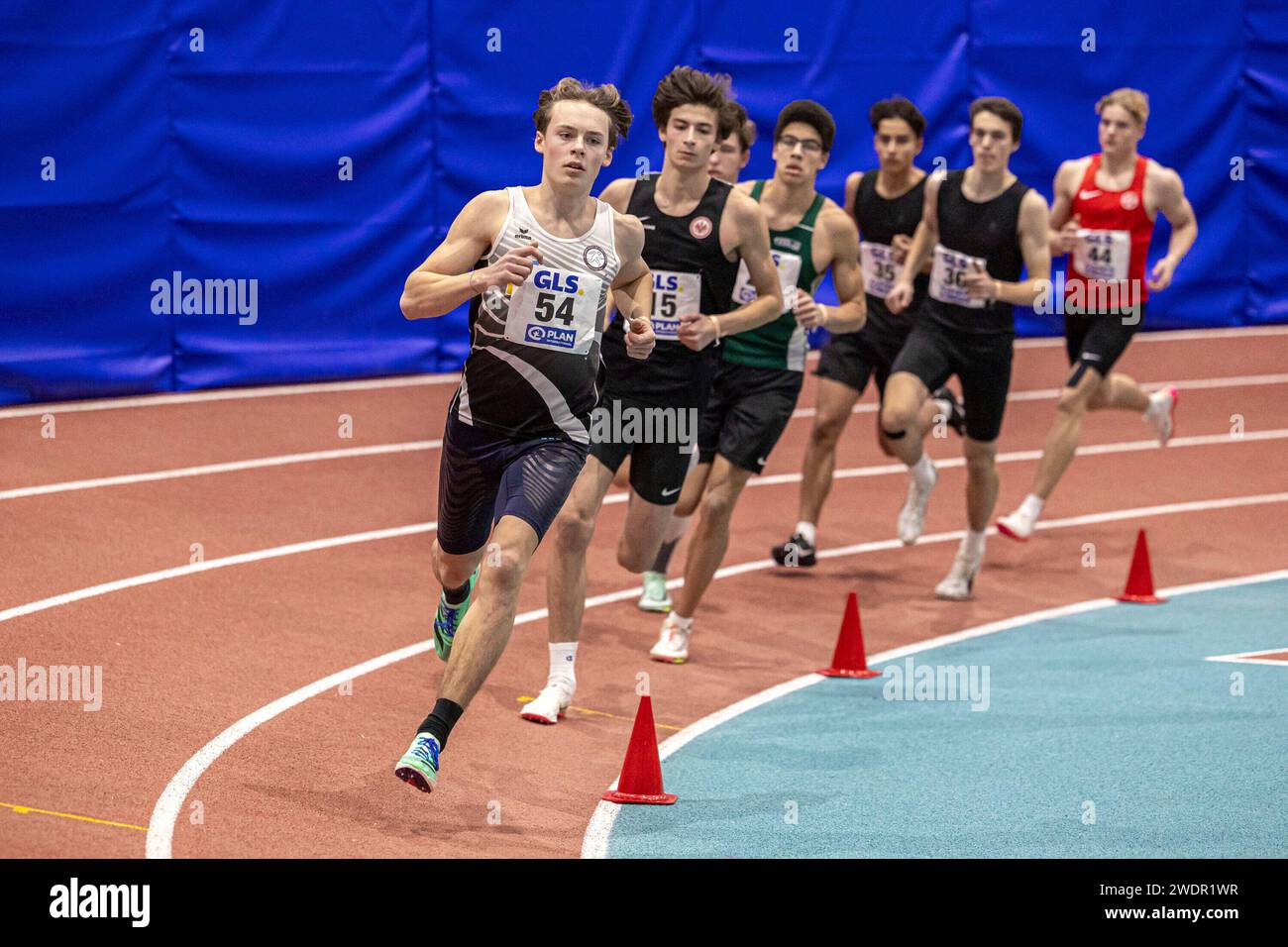 Francoforte, Deutschland. 21 gennaio 2024. Amadeus Graeber (SV Leonardo-da-Vinci Nauen); DM Mehrkampf Halle in der Leichtathletikhalle Kalbach a Francoforte, AM 21.01.2024, (Assia). Credito: dpa/Alamy Live News Foto Stock