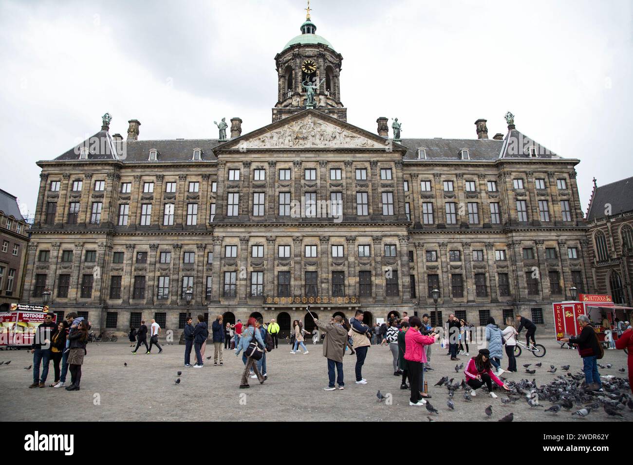 Amsterdam, Piazza Dam e Municipio Foto Stock