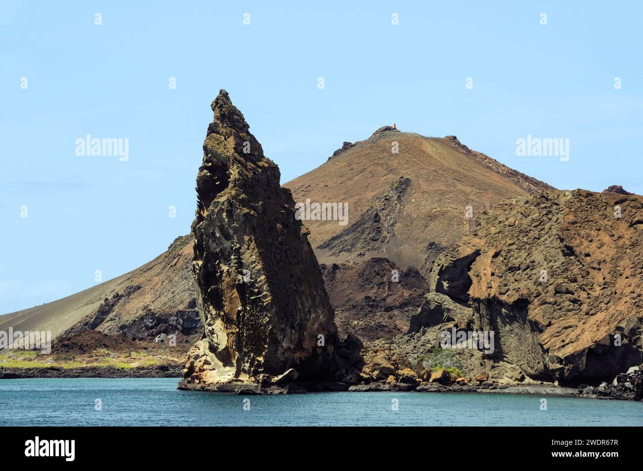 Sud America, Ecuador, Isole Galapagos, UNESCO, Patrimonio Mondiale dell'Umanità, Bartolome Island, Pinnacle Rock, Foto Stock