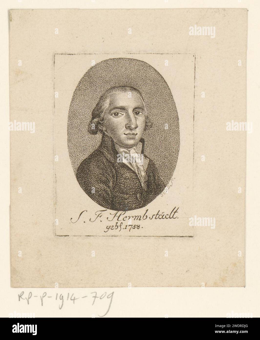 PortraT van Sigismund Friedrich Hermstaedt, Jan Willem Paulus, 1750 - 1849 carta stampata persone storiche Foto Stock