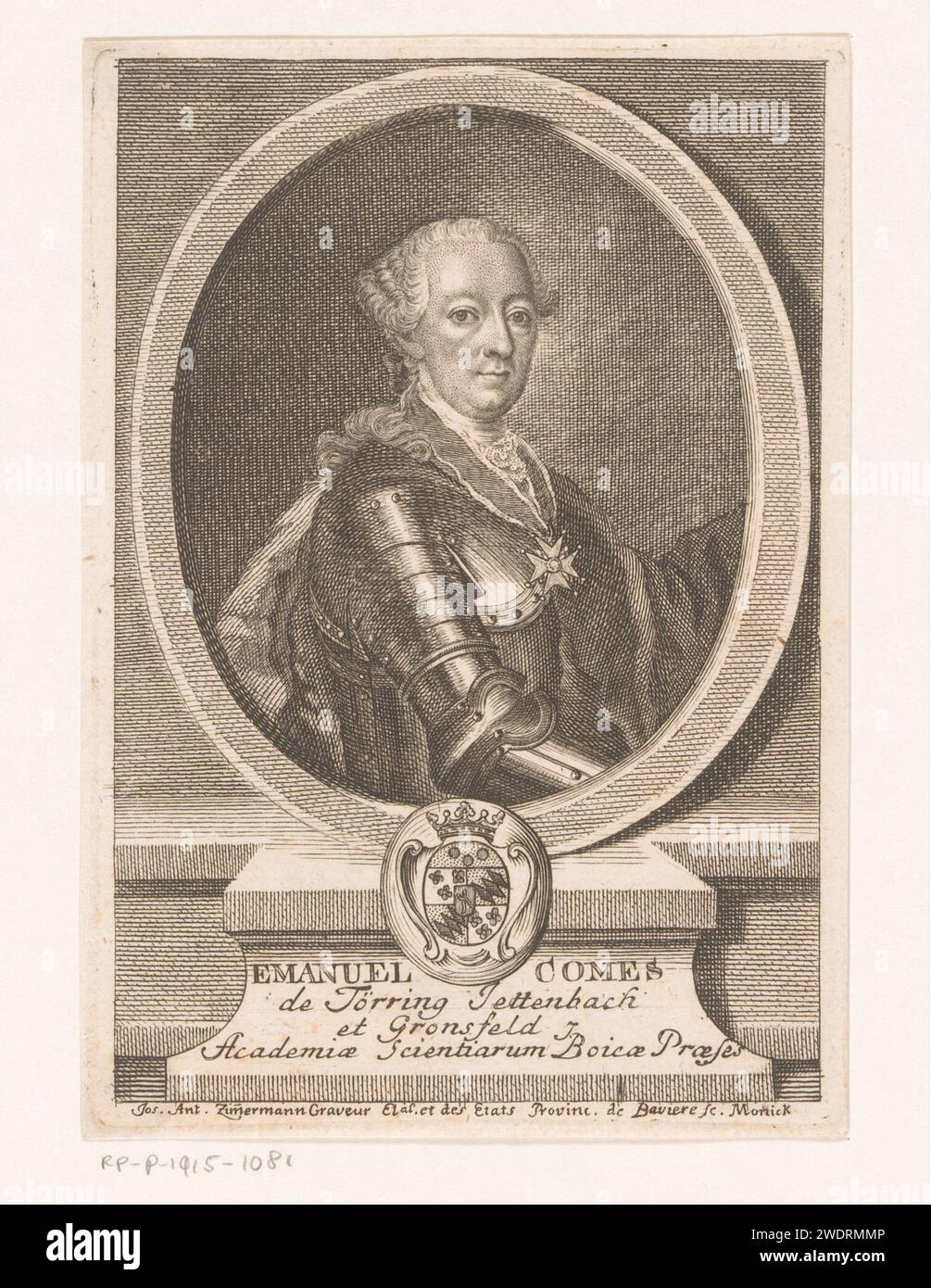 Ritratto di Max Emanuel von Trokring-Jettenbach, Joseph Anton Zimmermann, 1750 - 1797 stampa München carta incisione persone storiche Foto Stock