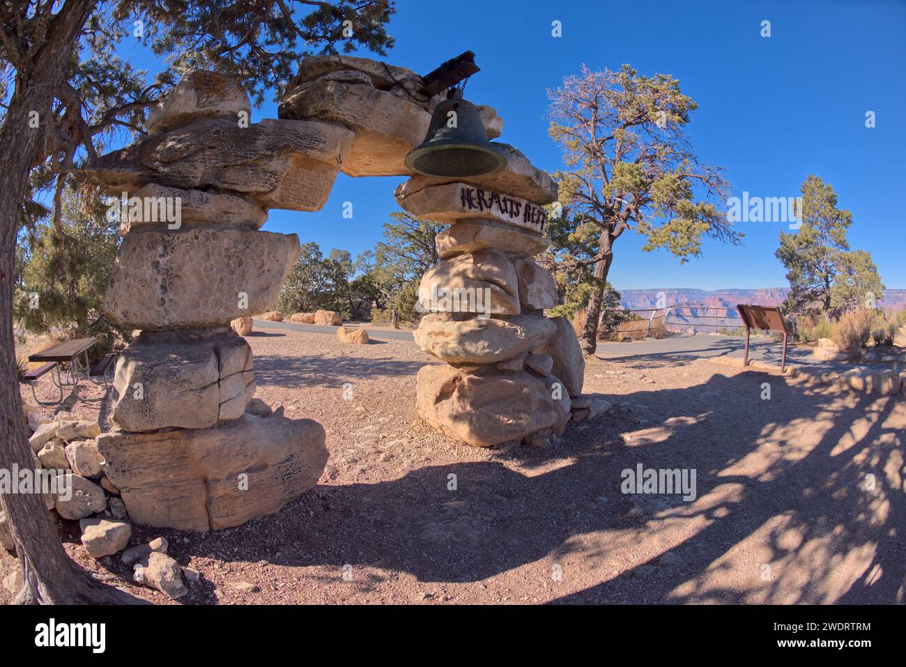 Cartello d'ingresso per Hermits Rest al Grand Canyon Foto Stock