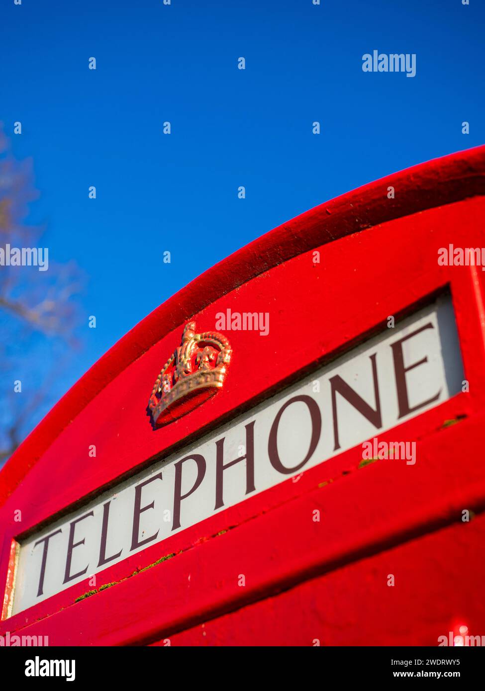 Red Telephone Box, Hampstead, Londra, Inghilterra, Regno Unito, GB. Foto Stock