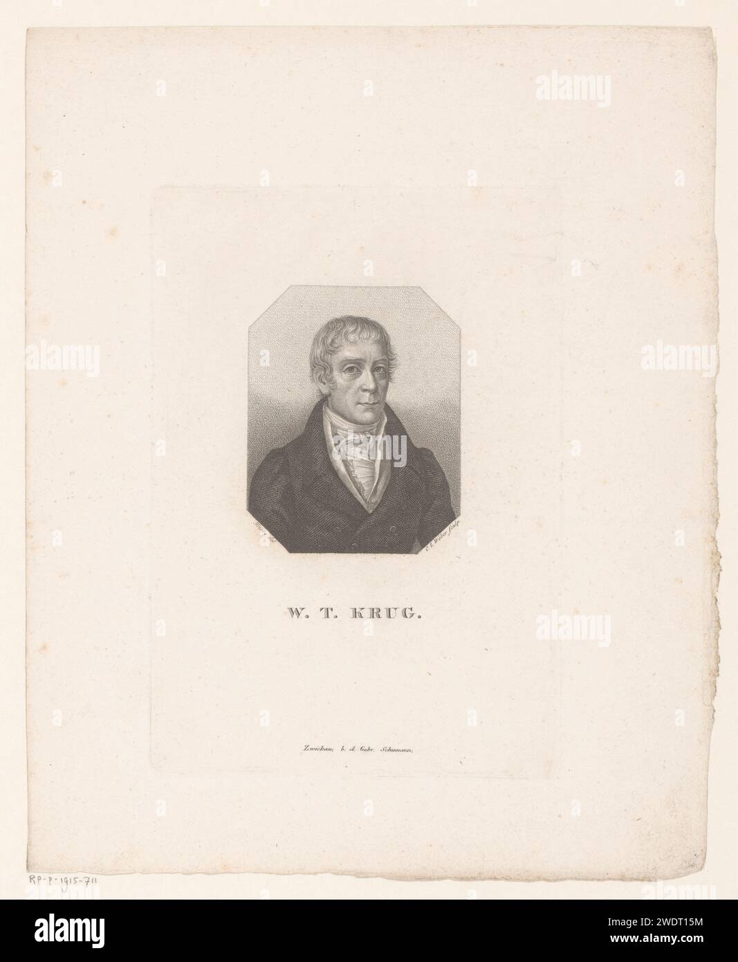 PortraT van Wilhelm Traugott Krug, Karl Eduard Weber, After Friedrich August Fricke, c. 1816 - 1832 tipografo: Germanypublisher: Zwickau paper Historical Persons Foto Stock