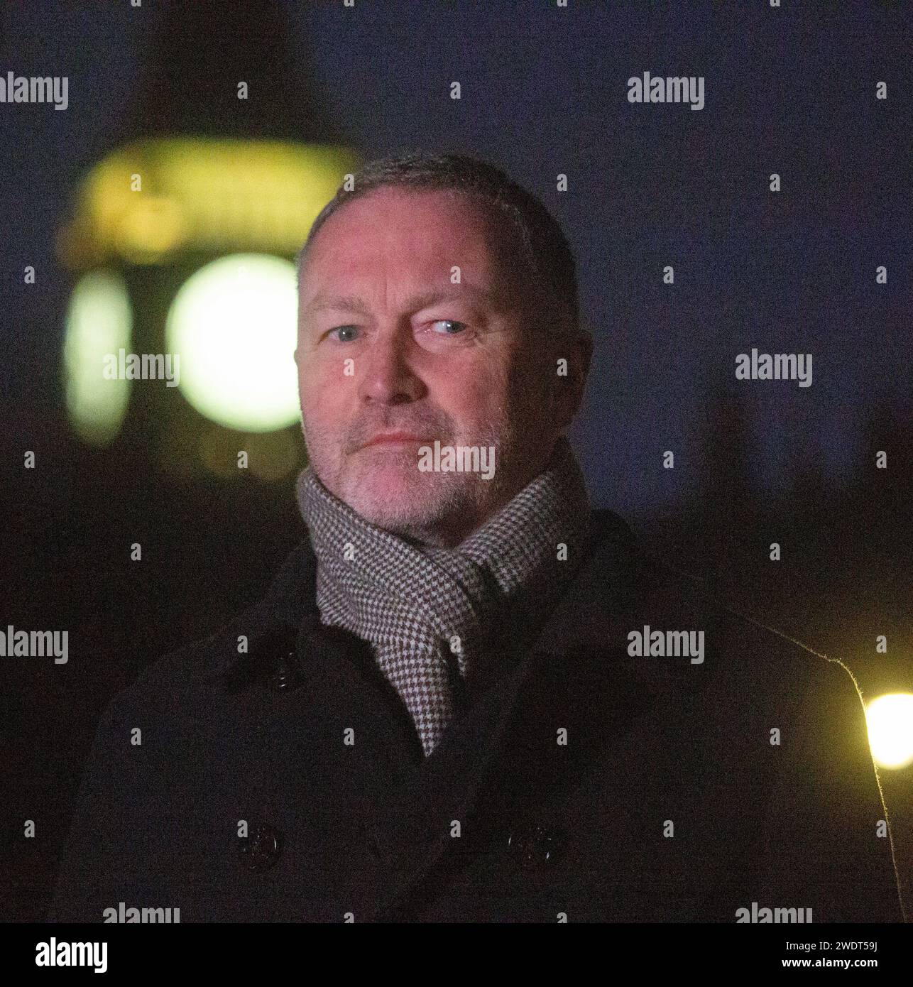 Londra, Inghilterra, Regno Unito. 22 gennaio 2024. Il Segretario di Stato ombra per l'ambiente, il cibo e gli affari rurali STEVE REED è visto a Westminster durante il round mediatico mattutino, (Credit Image: © Tayfun salci/ZUMA Press Wire) SOLO USO EDITORIALE! Non per USO commerciale! Crediti: ZUMA Press, Inc./Alamy Live News Foto Stock