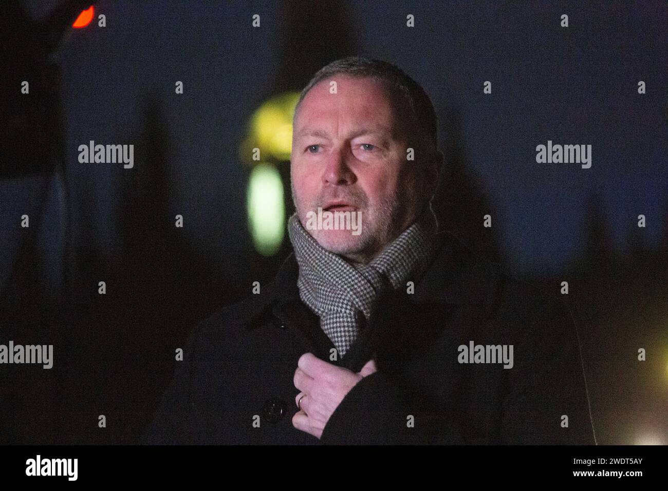 Londra, Inghilterra, Regno Unito. 22 gennaio 2024. Il Segretario di Stato ombra per l'ambiente, il cibo e gli affari rurali STEVE REED è visto a Westminster durante il round mediatico mattutino, (Credit Image: © Tayfun salci/ZUMA Press Wire) SOLO USO EDITORIALE! Non per USO commerciale! Crediti: ZUMA Press, Inc./Alamy Live News Foto Stock