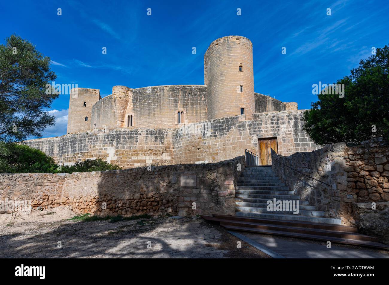 Castello Bellver, Palma, Maiorca, Isole Baleari, Spagna, Mediterraneo, Europa Foto Stock