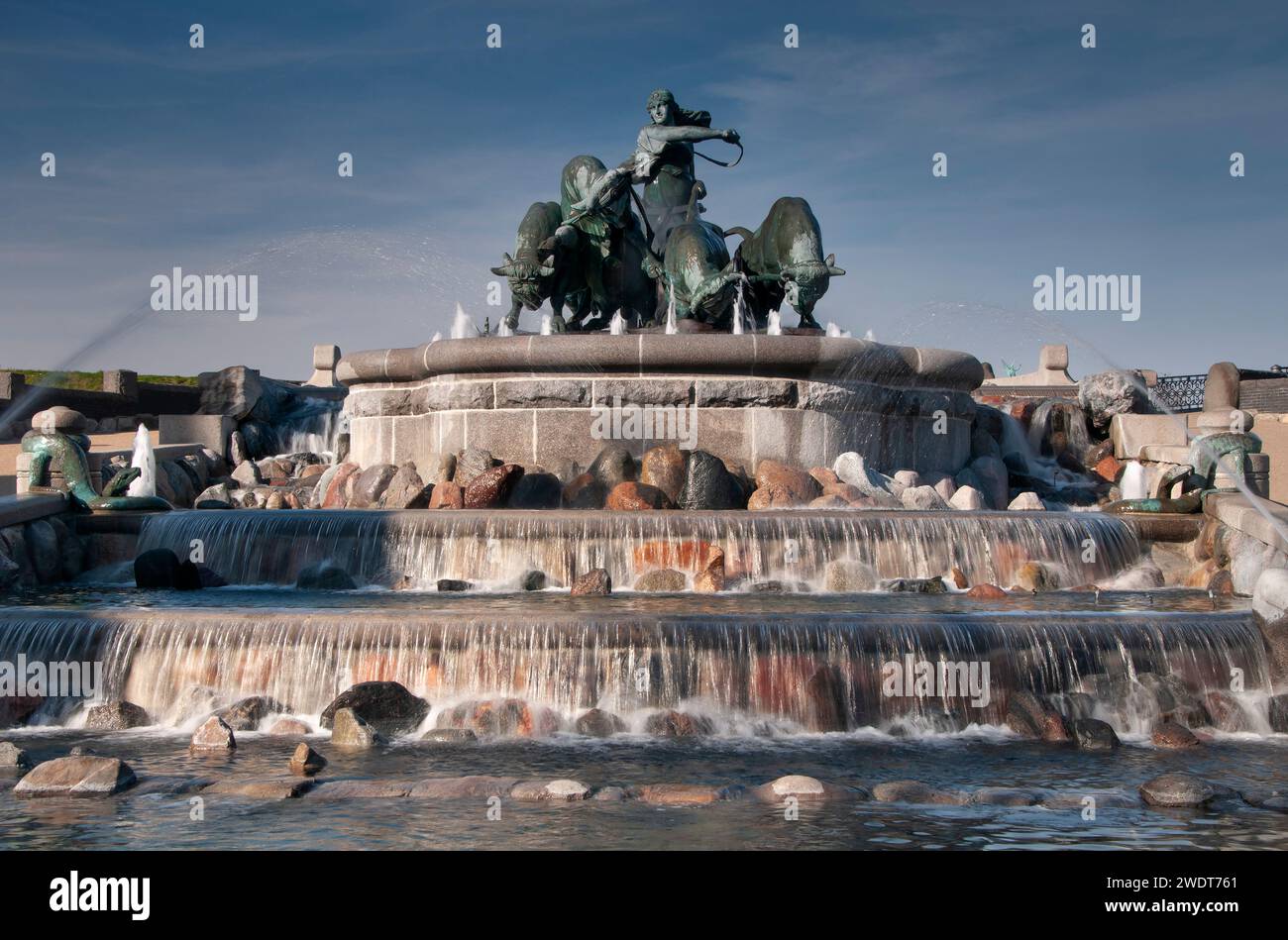 La Fontana di Gefion (Gefionspringvandet), Copenaghen, Danimarca, Europa Foto Stock
