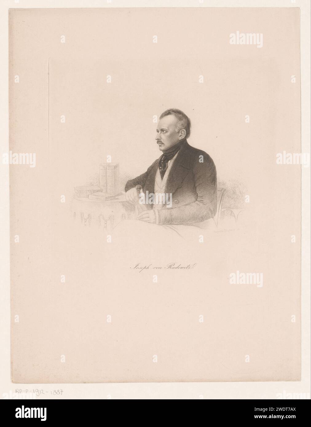 Ritratto van Joseph von Radowitz, Auguste Hüssener, 1799 - 1877 carta stampata per incidere persone storiche. ministro  governo Foto Stock