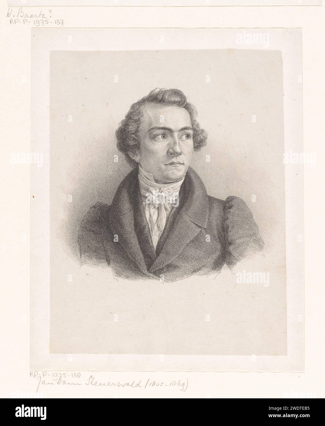 Ritratto van Jan Dam Steuerwald, Christian Heinrich Gottlieb Steuerwald, 1825 - 1874 stampa carta Dordrecht. persone storiche Foto Stock