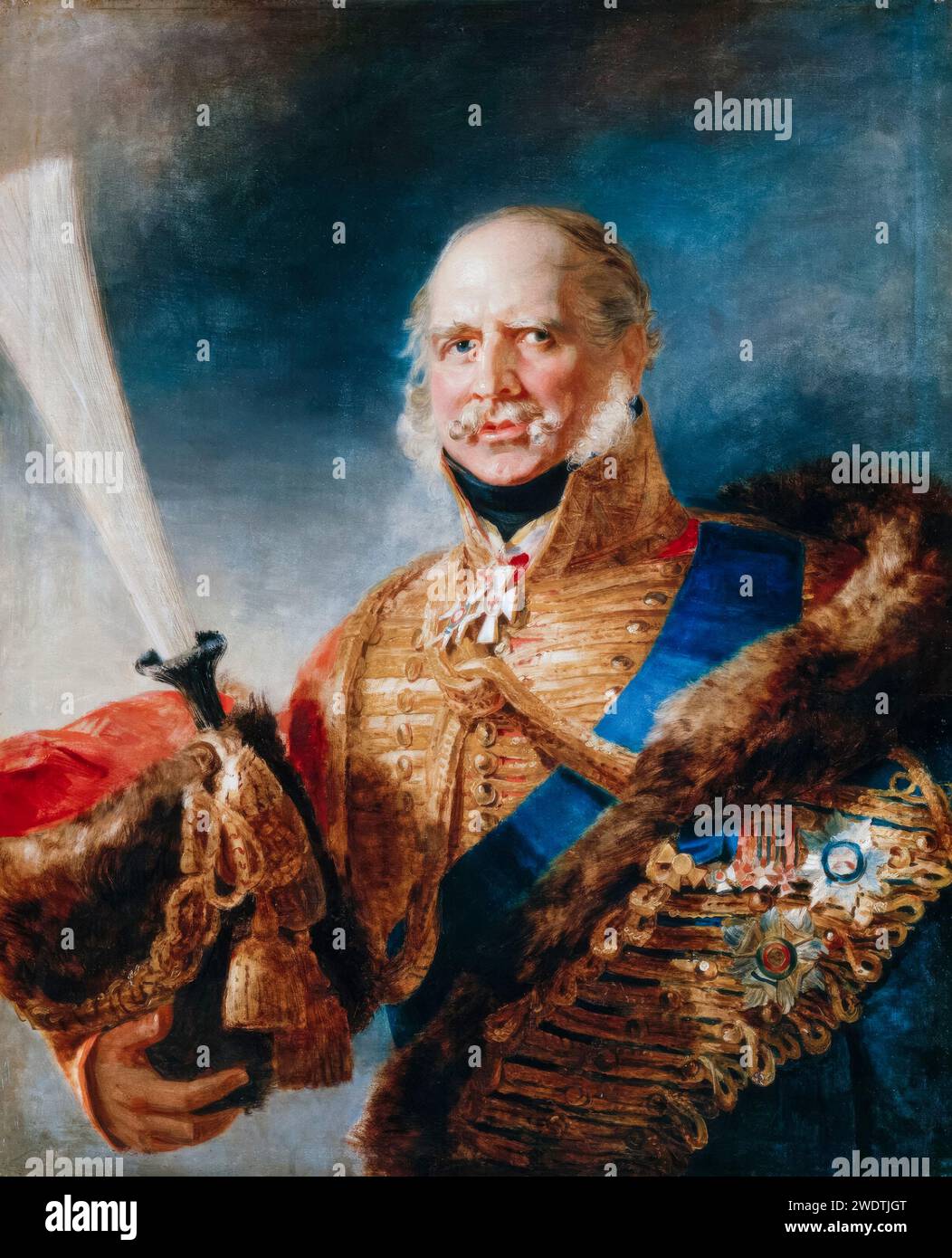 Ernesto Augusto (1771-1851), Duca di Cumberland e Re di Hannover (1837-1851), ritratto dipinto ad olio su tela di George Dawe, circa 1828 Foto Stock
