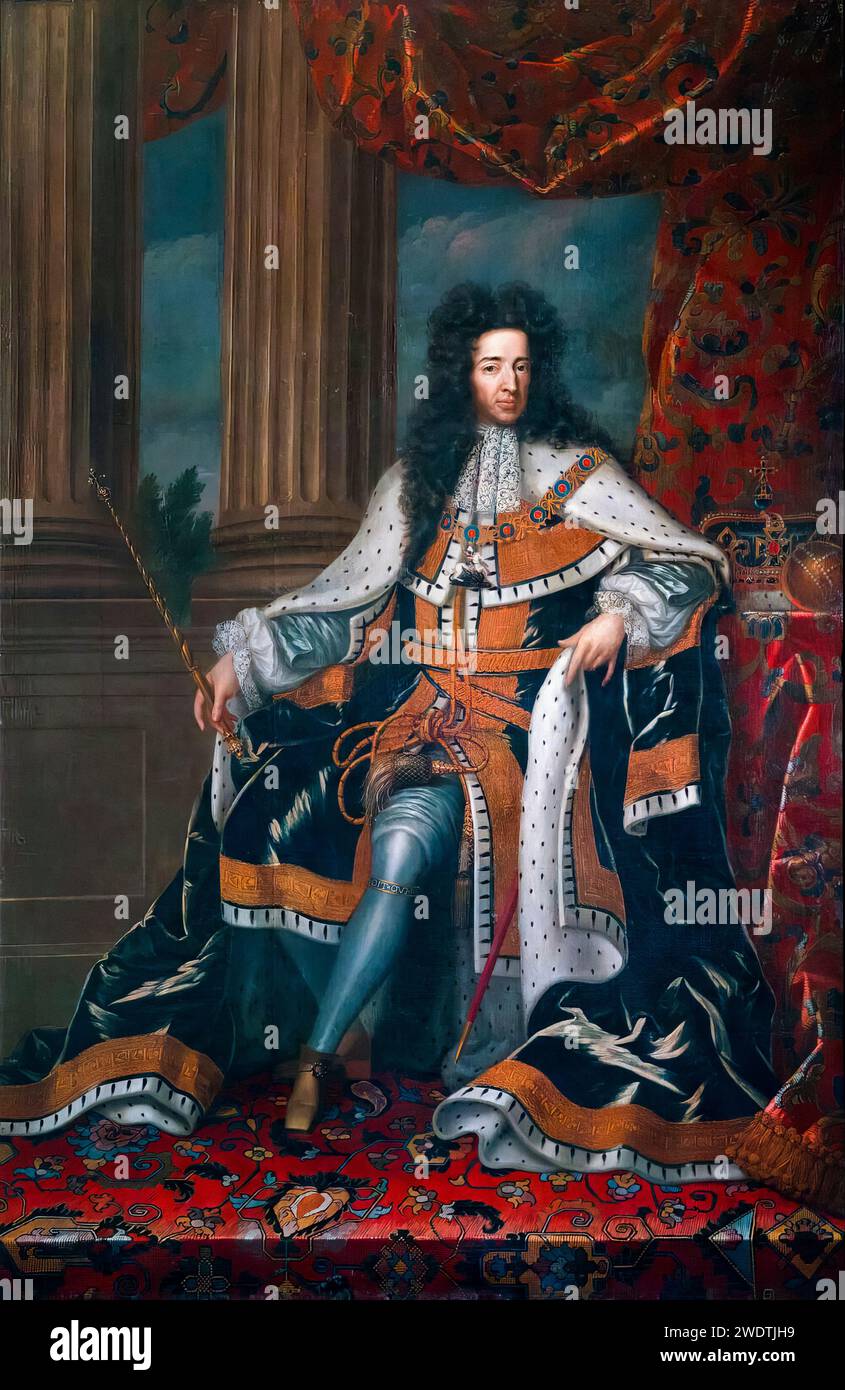 Guglielmo III d'Inghilterra, Principe d'Orange (1650-1702), ritratto dipinto ad olio su tela dopo Jan Hendrik Brandon, circa 1690 Foto Stock
