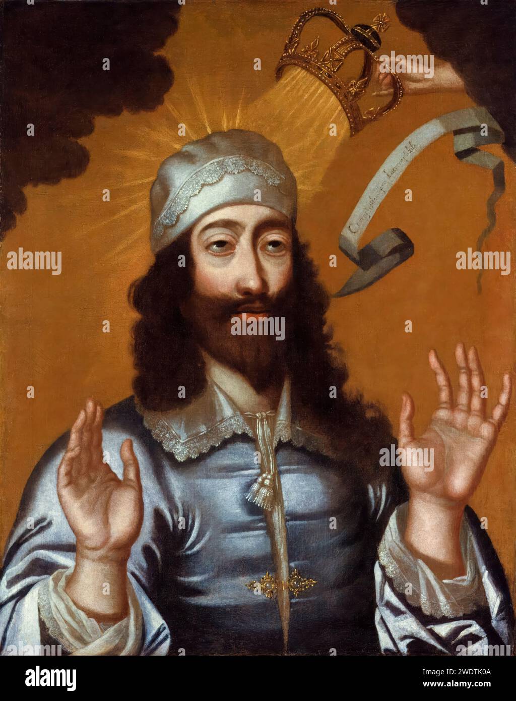 Carlo i (1600–1649), re d'Inghilterra, ritratto dipinto ad olio su tela 1675-1725 Foto Stock