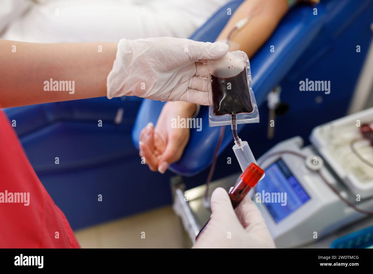 prelievo di sangue in laboratorio, donazione, medicazione,. Foto di alta qualità Foto Stock
