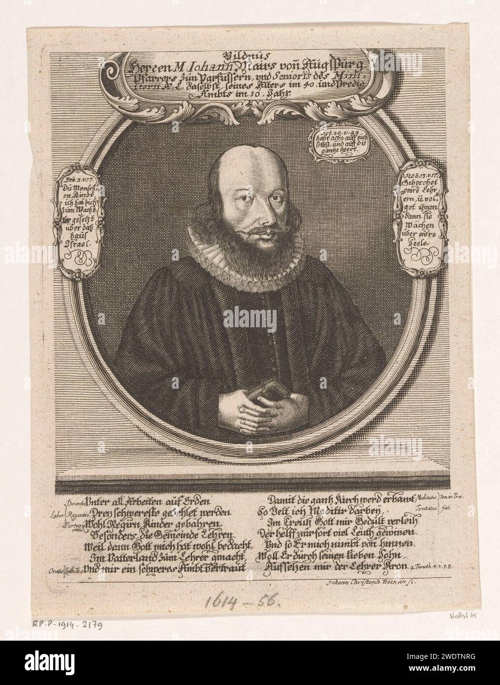 PortraT van Johann Mair, Johann Christoph Boecklin, 1667 - 1709 stampa Leipzig paper Engraving Historical Persons. libro Foto Stock