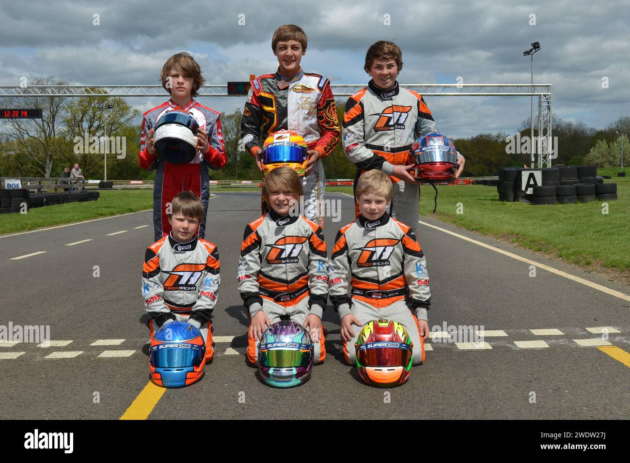 George Russell, pilota di Mercedes F1, ha visto qui nei suoi primi anni di carriera nel karting nel 2012 Foto Stock