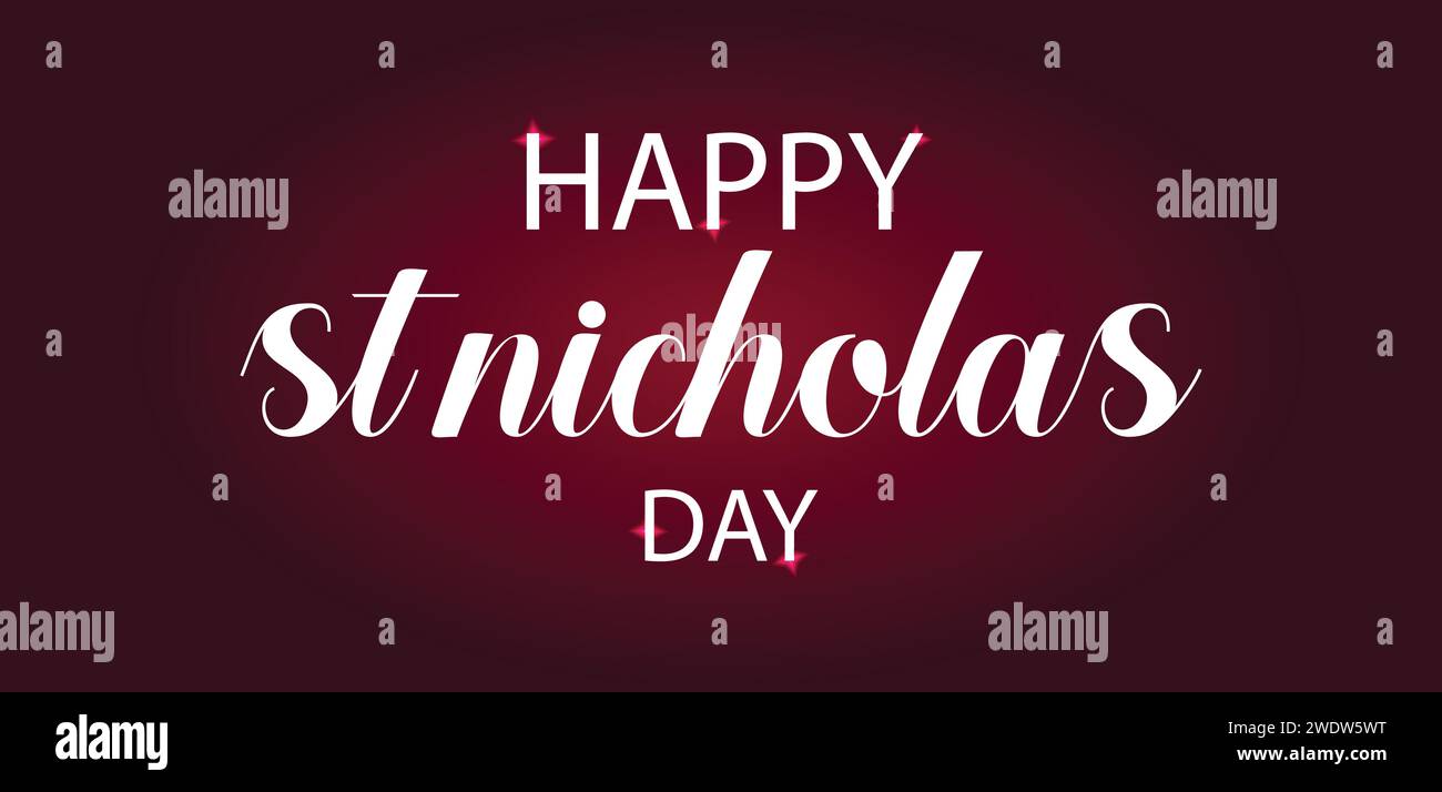 Buon giorno di san nicola disegno illustrativo del testo Illustrazione Vettoriale