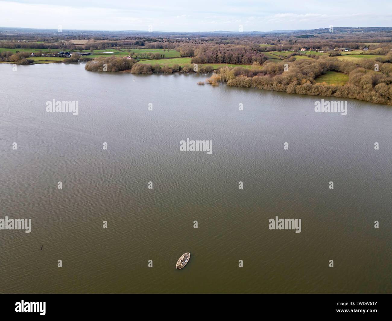 vista aerea del bacino di faggio e della riserva naturale. Popolare tra gli appassionati di birdwatching Foto Stock