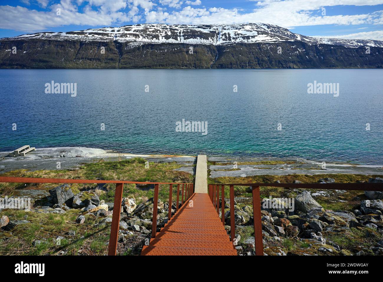 Norvegia, area di riposo di Hellaga a Flostrandveien Foto Stock