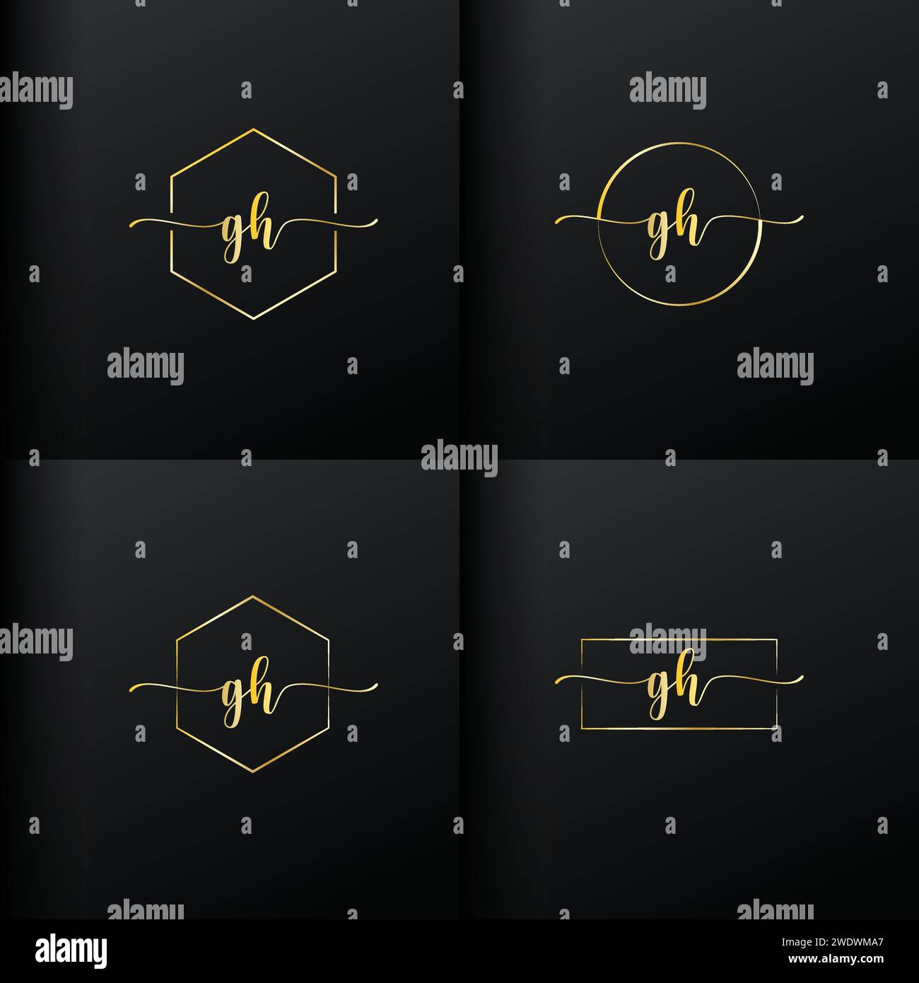 Modello di logo creativo professionale g h Vector Illustrator con eps g e h lettere Illustrazione Vettoriale