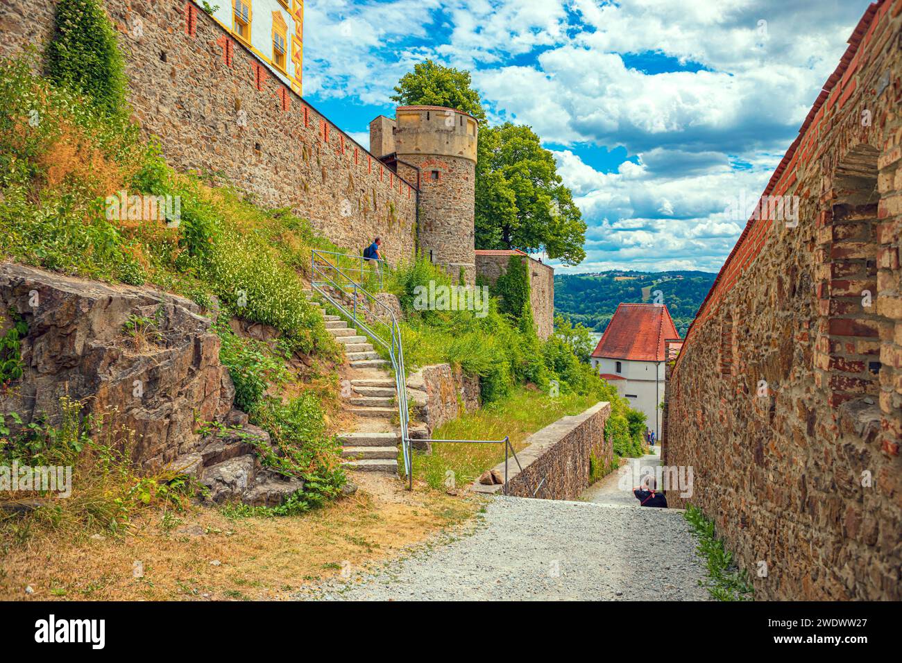 Veste Oberhaus a Passau, Baviera, Germania Foto Stock