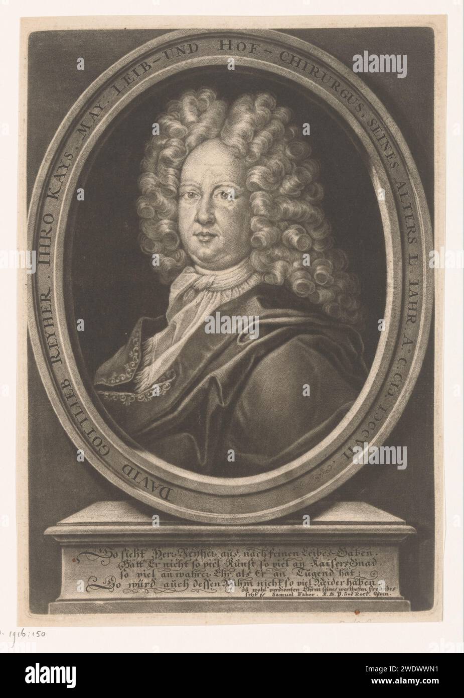 Ritratto van David Reyher, Christoph Weigel, 1667 - 1725 carta stampata persone storiche Foto Stock