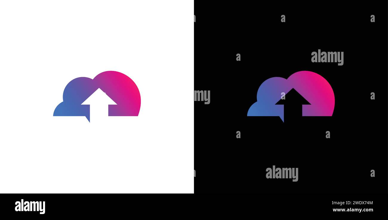 Design semplice e moderno del logo Cloud Up Illustrazione Vettoriale