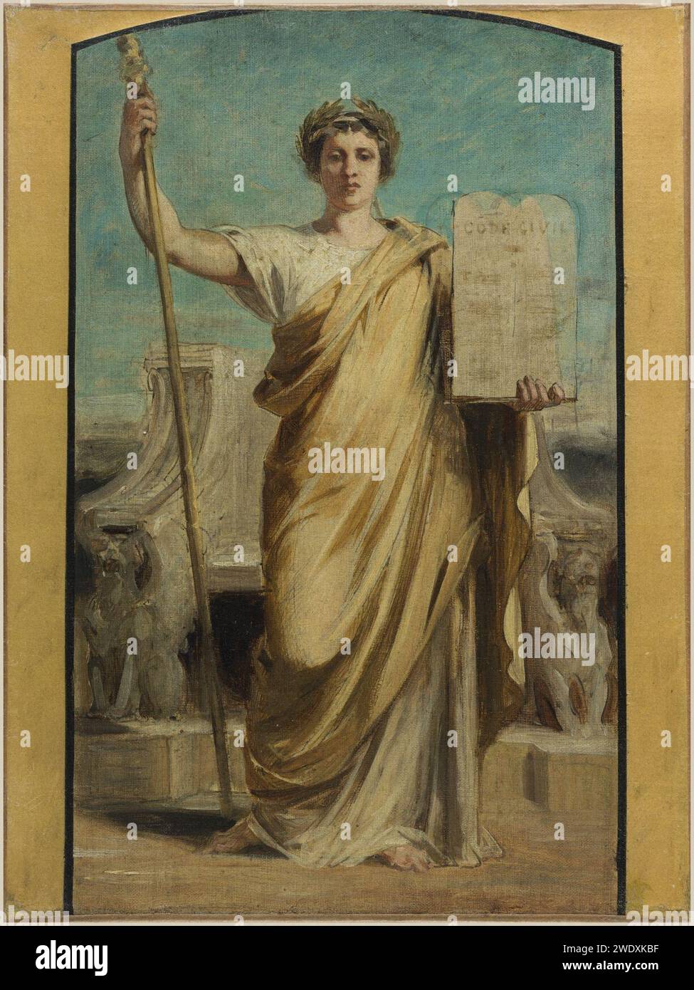 Achille Louis Joseph Sirouy - Esquisse pour la mairie du 3ème arrondissement - la Loi Foto Stock