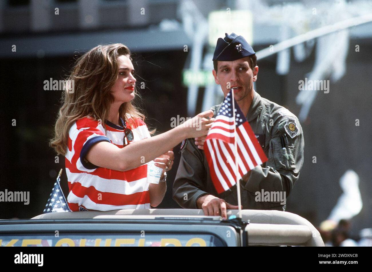 L'attrice Brooke Shields e Paul Johnson. Foto Stock