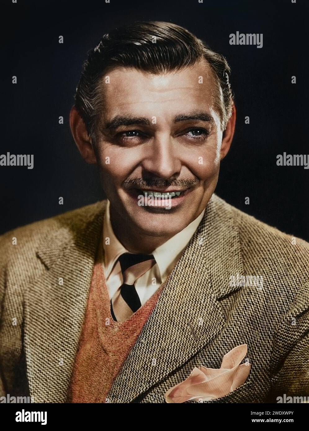 Clark Gable, foto pubblicitaria a colori anni '1940 Foto Stock