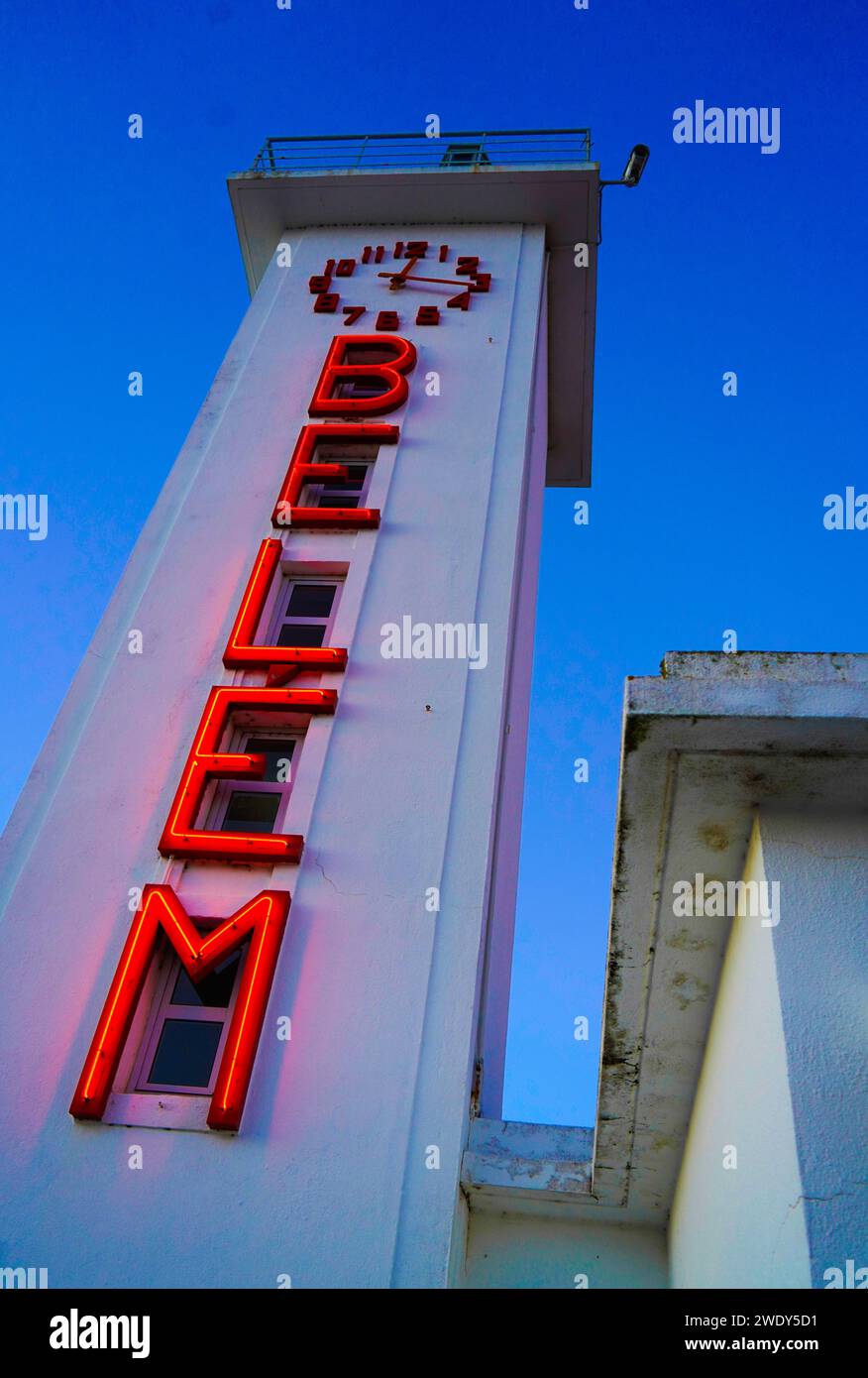 Torre della stazione dei traghetti di Belém a Lisbona, Portogallo Foto Stock