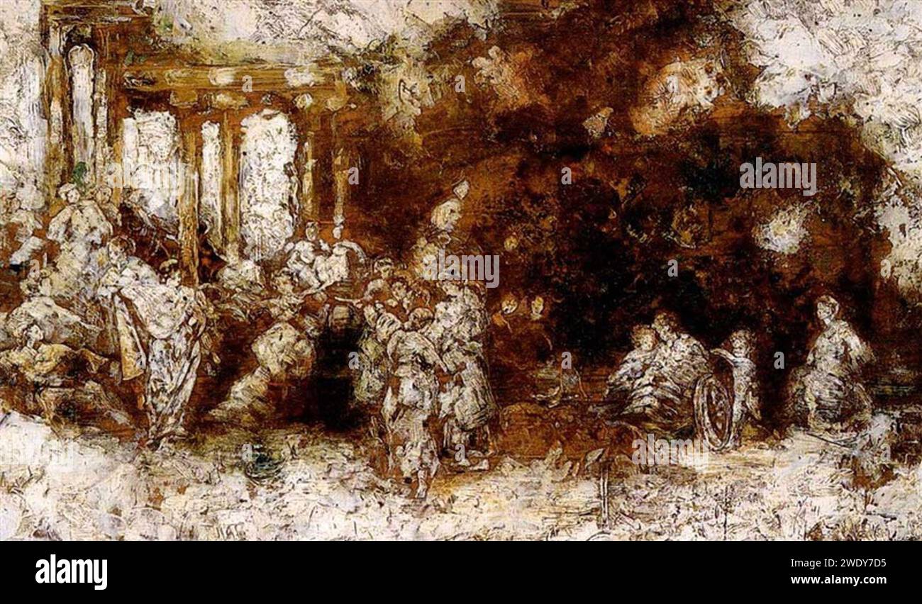 Adolphe-monticelli-le-Temple-de-lamour. Foto Stock