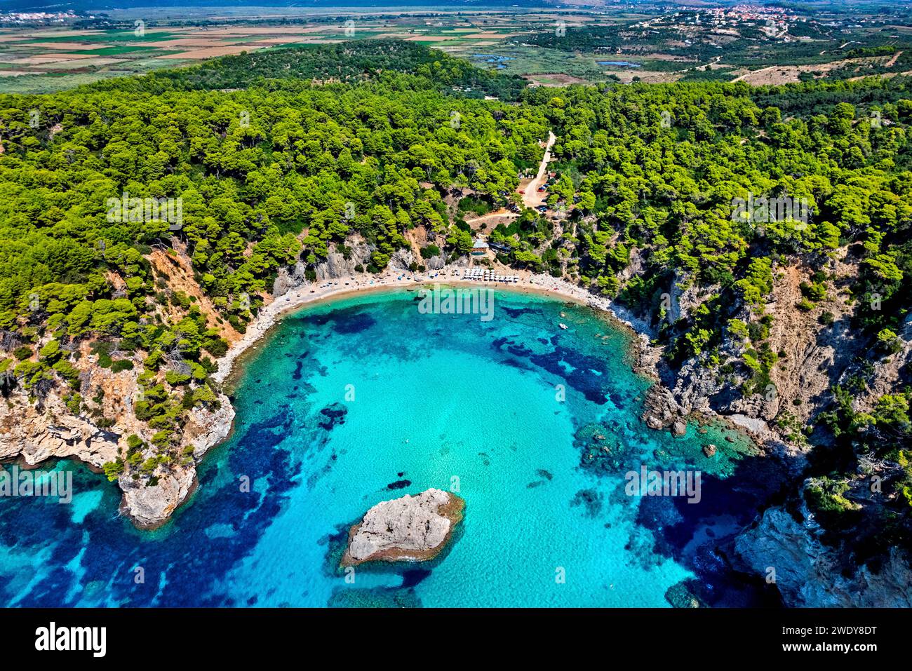 Spiaggia di Alonaki Fanariou, comune di Parga, Preveza, Epiro, Grecia. Foto Stock