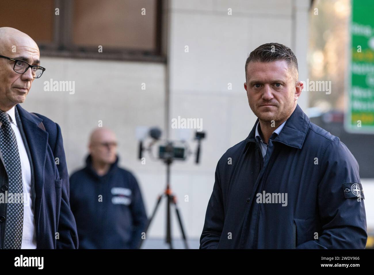 Il fondatore della English Defence League Tommy Robinson (Stephen Lennon), 40 anni, appare alla Westminster Magistrates Court, 22 gennaio 2023 Foto Stock