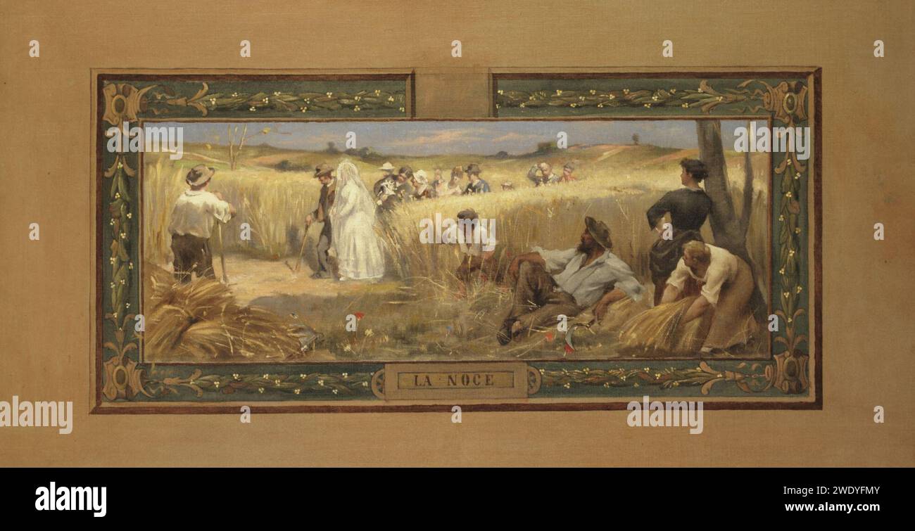 Adrien-Henri Tanoux - squisse pour la salle des mariages de la mairie du 14ème , la Noce Foto Stock