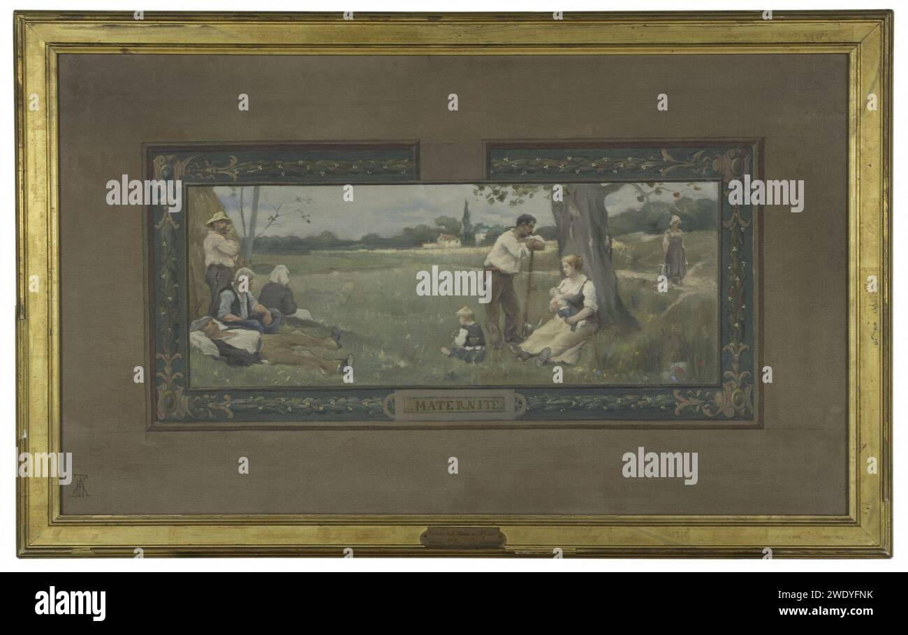 Adrien-Henri Tanoux - squisse pour la salle des mariages de la mairie du 14ème , Maternité Foto Stock