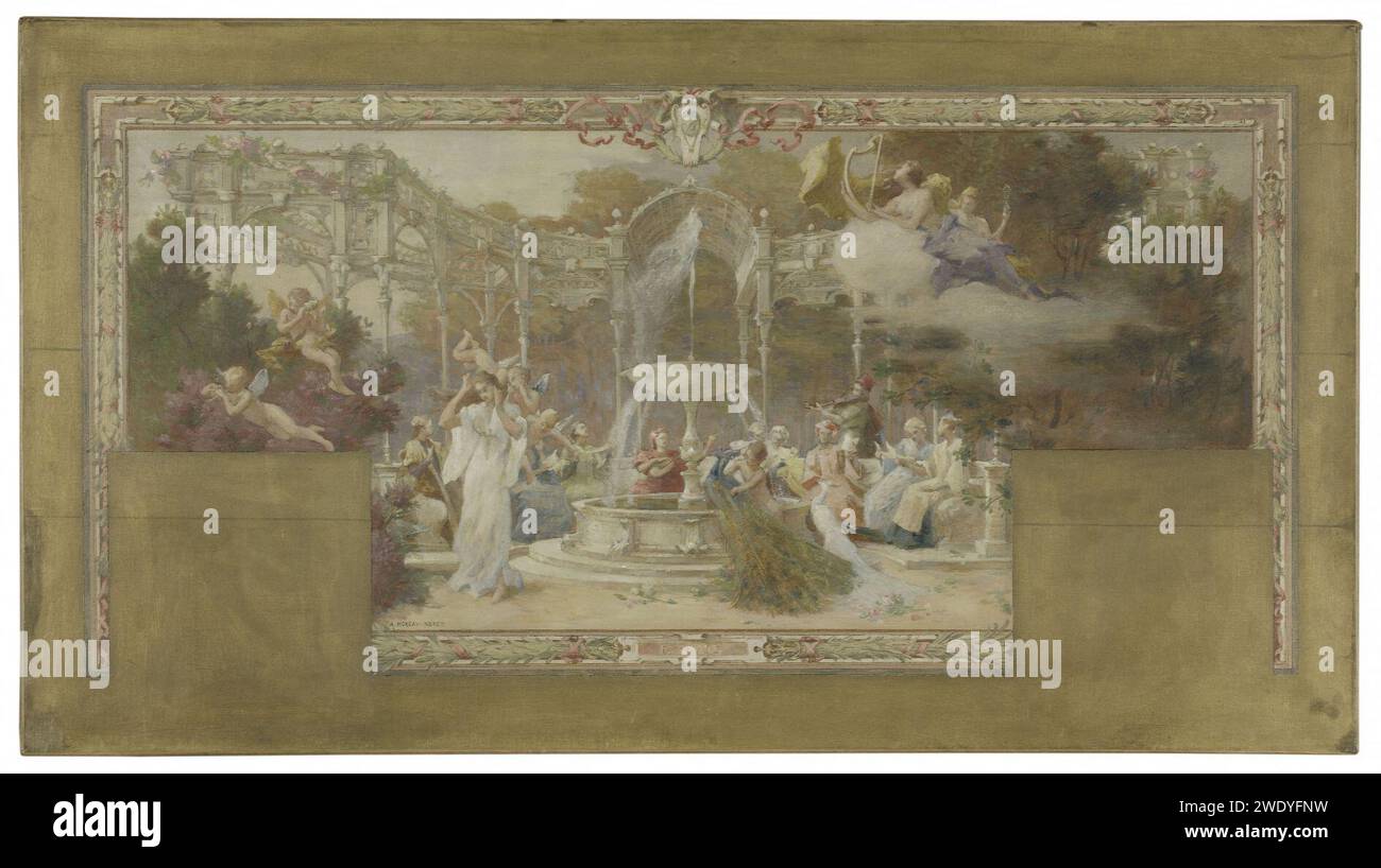 Adrien Moreau-Néret - Esquisse pour la mairie du 10ème arrondissement de Paris , l'Ouie Foto Stock